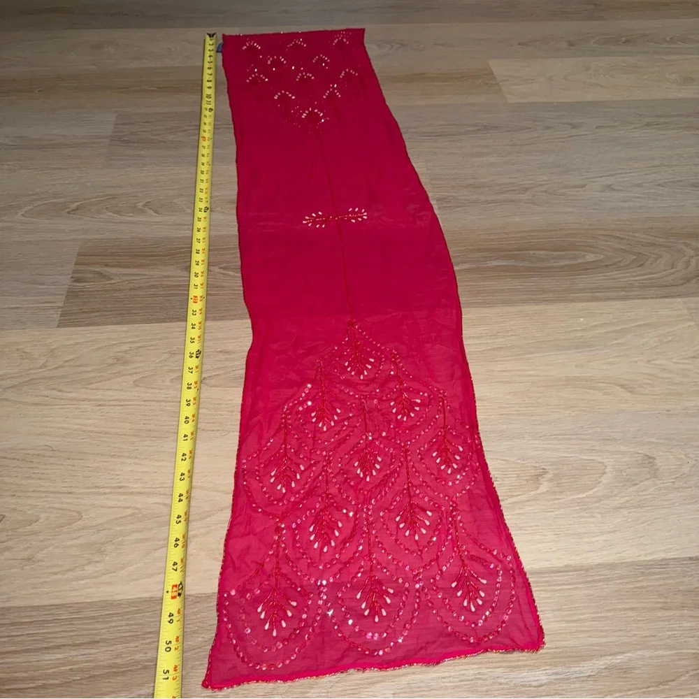 Fleur deParis Vintage Pink Beaded Whimsical Fairy Scarf -One Size